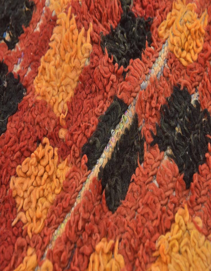 Detail image of  4' 6 x 7' 8  Hand Knotted Moroccan Wool Runner Rug