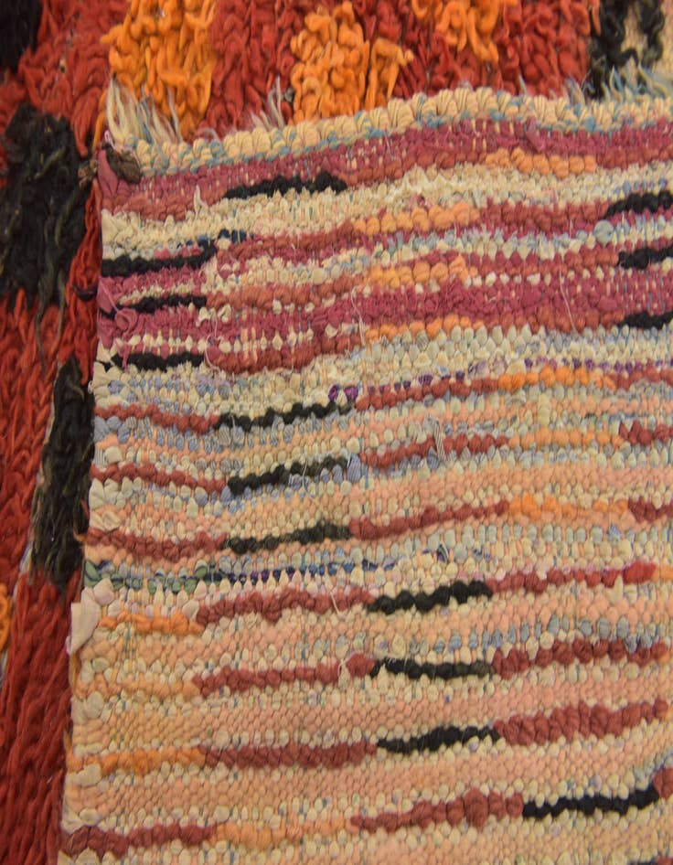 Detail image of  4' 6 x 7' 8  Hand Knotted Moroccan Wool Runner Rug