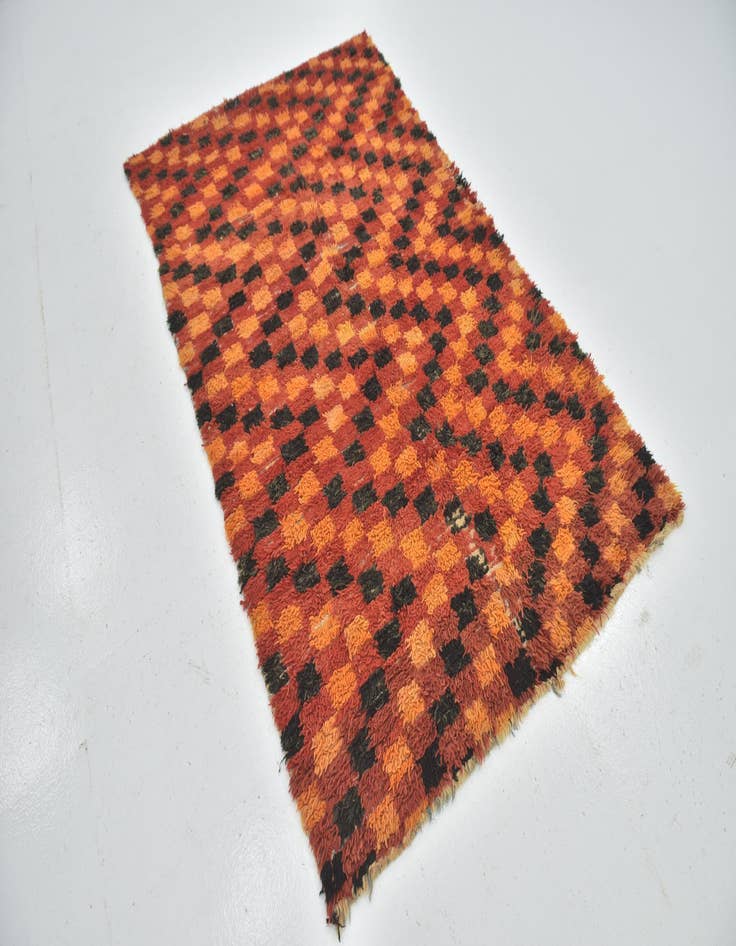 Detail image of  4' 6 x 7' 8  Hand Knotted Moroccan Wool Runner Rug