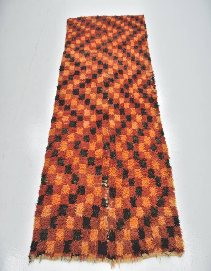 Detail image of  4' 6 x 7' 8  Hand Knotted Moroccan Wool Runner Rug