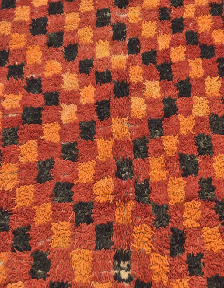 Detail image of  4' 6 x 7' 8  Hand Knotted Moroccan Wool Runner Rug