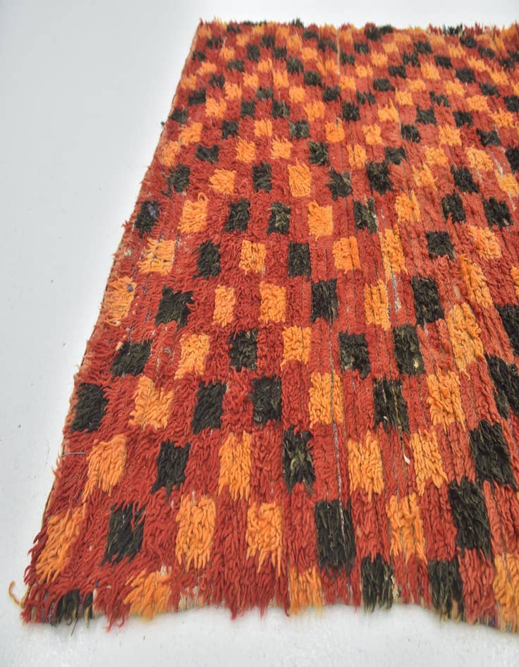 Detail image of  4' 6 x 7' 8  Hand Knotted Moroccan Wool Runner Rug
