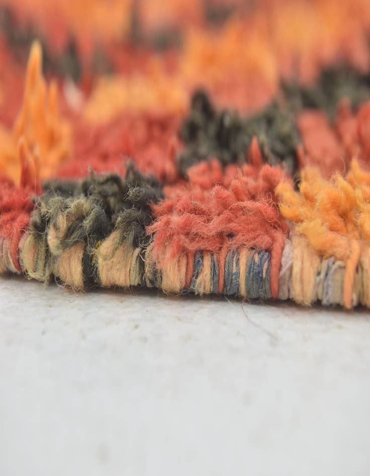 Detail image of  4' 6 x 7' 8  Hand Knotted Moroccan Wool Runner Rug