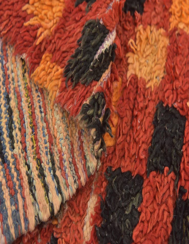 Detail image of  4' 6 x 7' 8  Hand Knotted Moroccan Wool Runner Rug