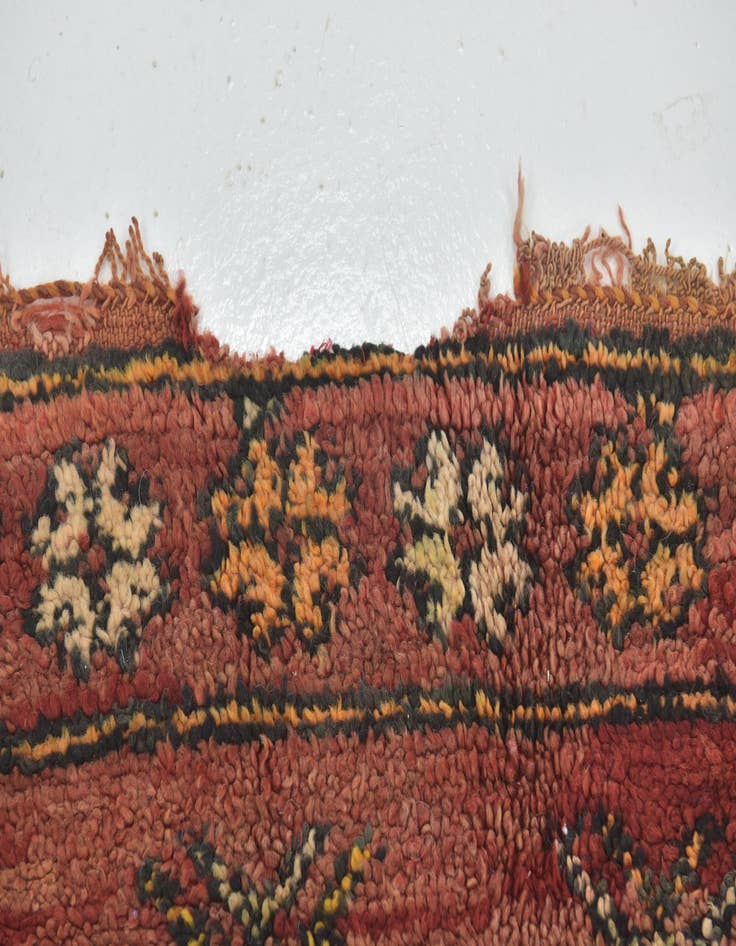 Detail image of  4' 3 x 8' 9  Hand Knotted Moroccan Wool Runner Rug