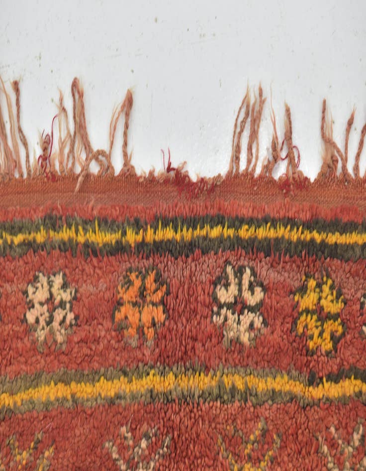 Detail image of  4' 3 x 8' 9  Hand Knotted Moroccan Wool Runner Rug