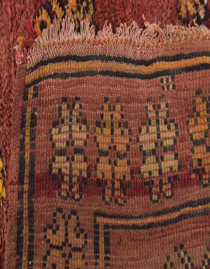 Detail image of  4' 3 x 8' 9  Hand Knotted Moroccan Wool Runner Rug
