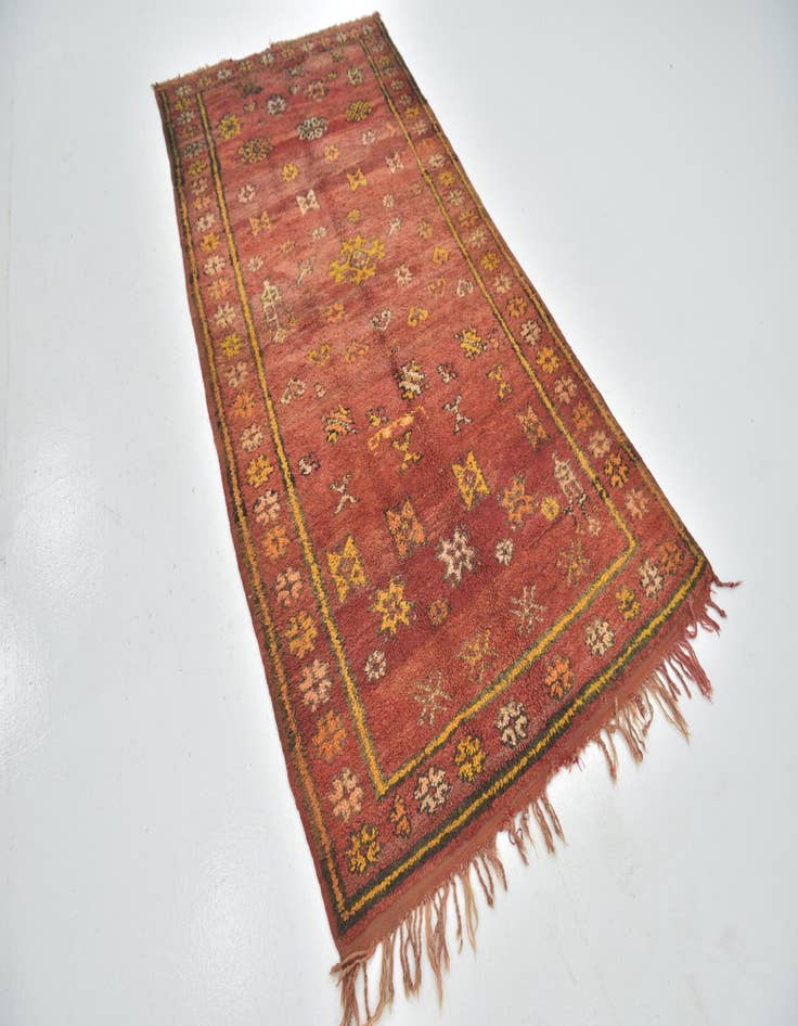 Detail image of  4' 3 x 8' 9  Hand Knotted Moroccan Wool Runner Rug