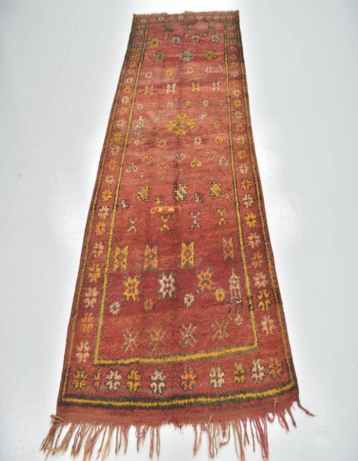 Detail image of  4' 3 x 8' 9  Hand Knotted Moroccan Wool Runner Rug