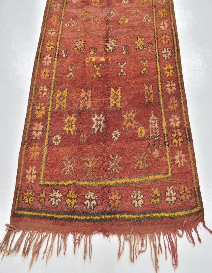 Detail image of  4' 3 x 8' 9  Hand Knotted Moroccan Wool Runner Rug