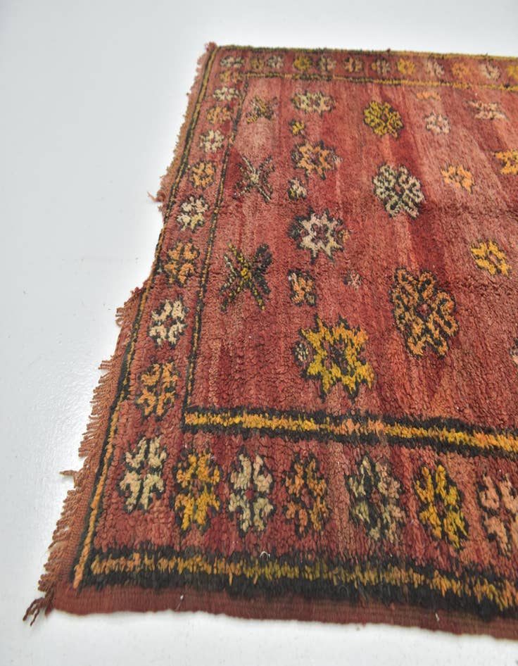 Detail image of  4' 3 x 8' 9  Hand Knotted Moroccan Wool Runner Rug