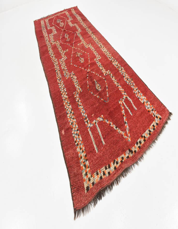 Detail image of  5' 4 x 13' 2  Hand Knotted Moroccan Wool Runner Rug