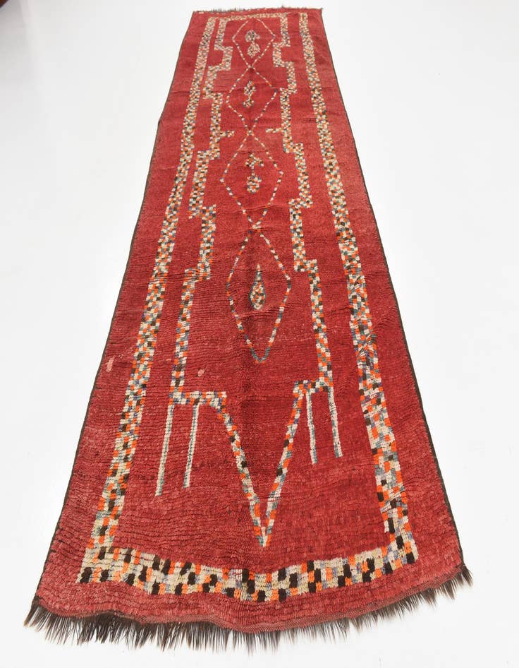 Detail image of  5' 4 x 13' 2  Hand Knotted Moroccan Wool Runner Rug