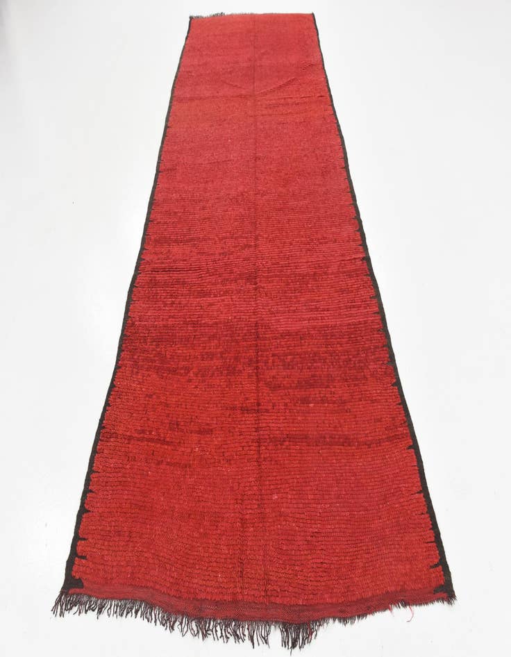 Detail image of  4' 10 x 12' 5  Hand Knotted Moroccan Wool Runner Rug