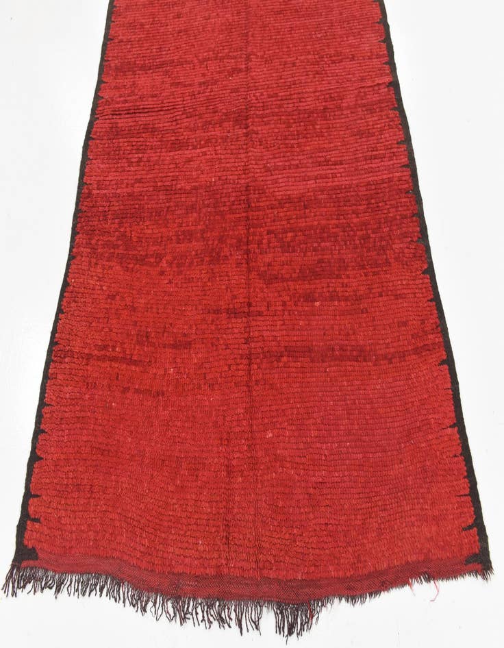 Detail image of  4' 10 x 12' 5  Hand Knotted Moroccan Wool Runner Rug