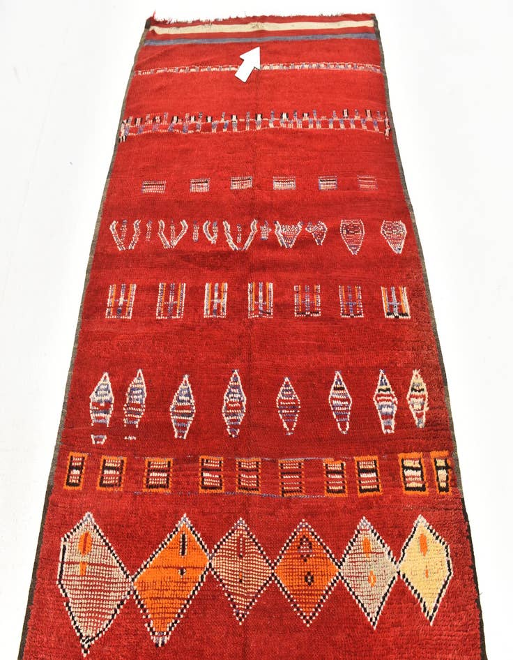 Detail image of  5' 4 x 11' 10  Hand Knotted Moroccan Wool Runner Rug