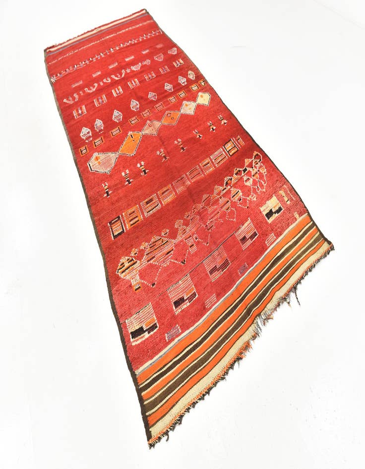 Detail image of  5' 4 x 11' 10  Hand Knotted Moroccan Wool Runner Rug