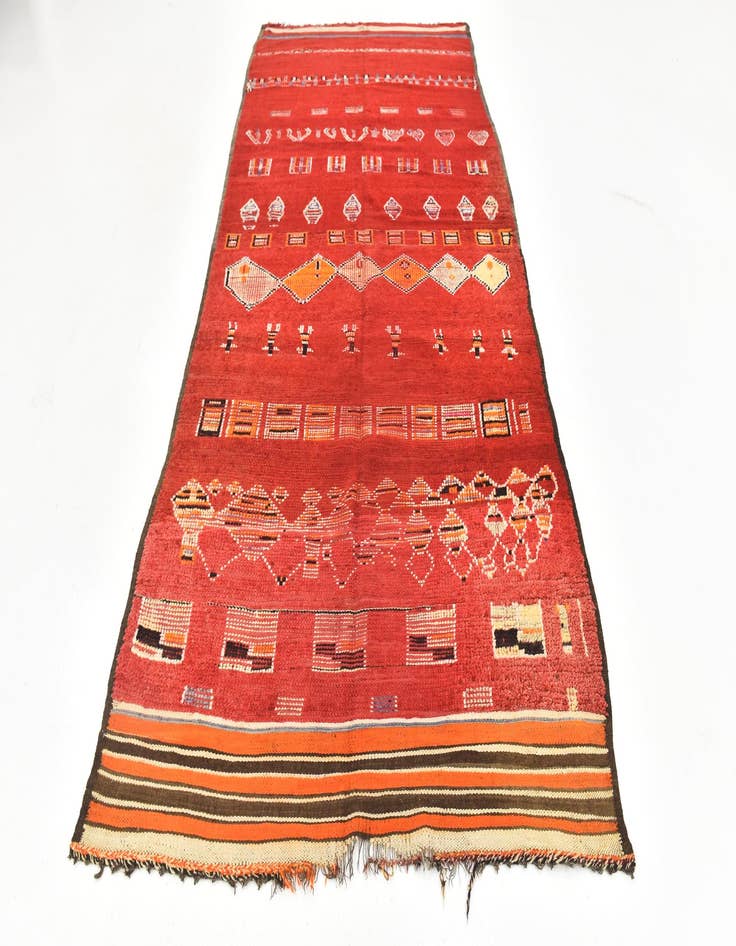 Detail image of  5' 4 x 11' 10  Hand Knotted Moroccan Wool Runner Rug