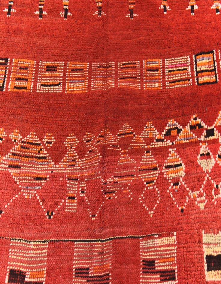 Detail image of  5' 4 x 11' 10  Hand Knotted Moroccan Wool Runner Rug