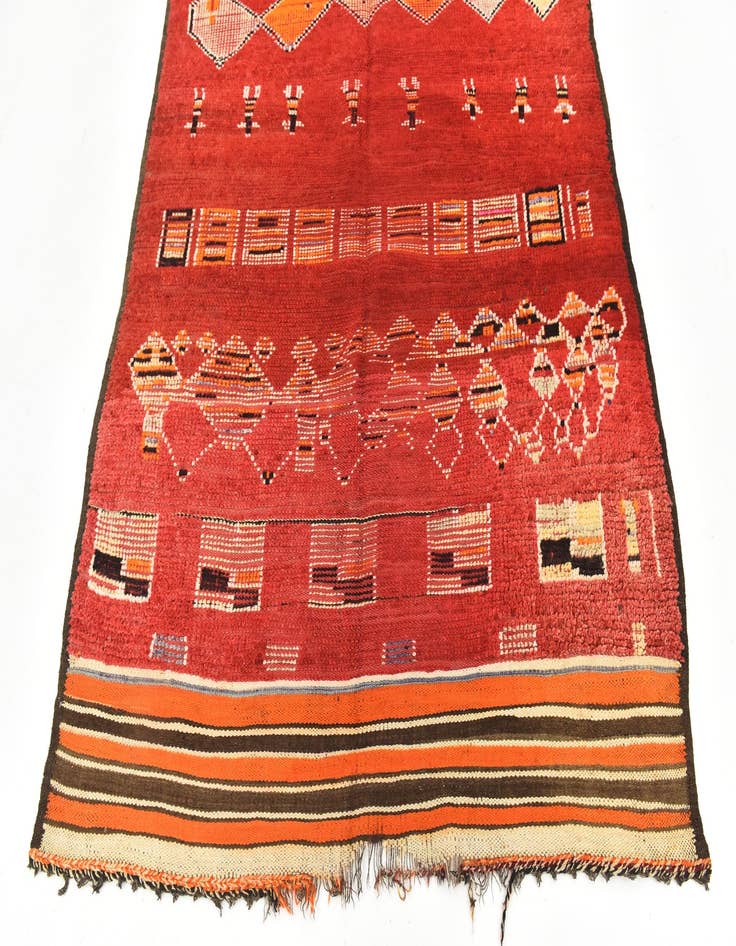 Detail image of  5' 4 x 11' 10  Hand Knotted Moroccan Wool Runner Rug