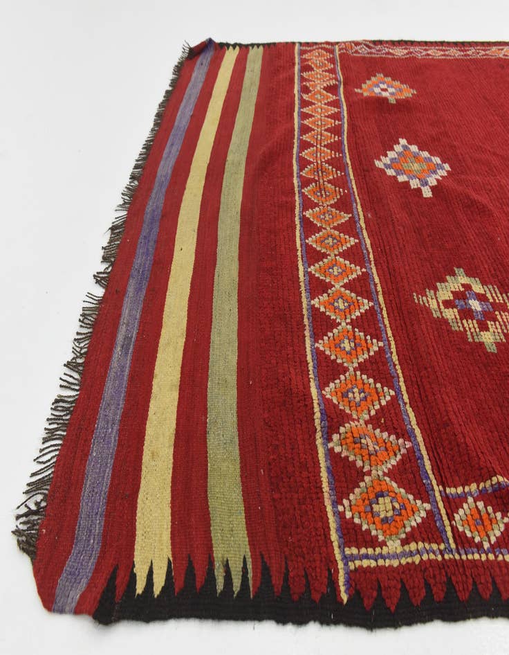 Detail image of  5' 9 x 13' 9  Hand Knotted Moroccan Wool Runner Rug