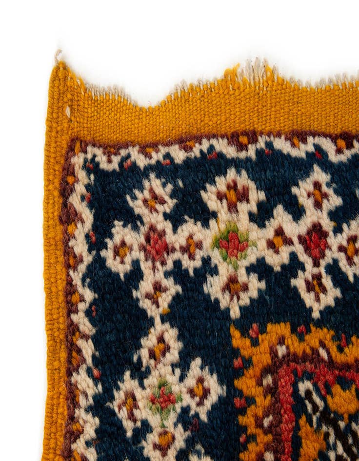 Detail image of  3' 8 x 17'  Hand Knotted Moroccan Wool Runner Rug