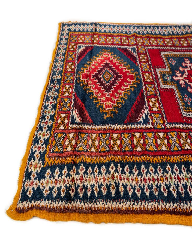 Detail image of  3' 8 x 17'  Hand Knotted Moroccan Wool Runner Rug
