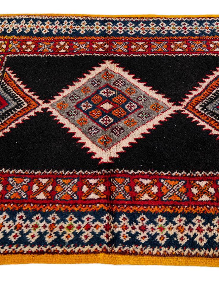 Detail image of  3' 8 x 17'  Hand Knotted Moroccan Wool Runner Rug