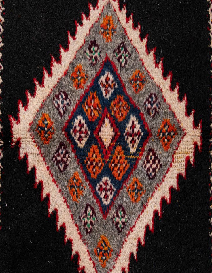 Detail image of  3' 8 x 17'  Hand Knotted Moroccan Wool Runner Rug