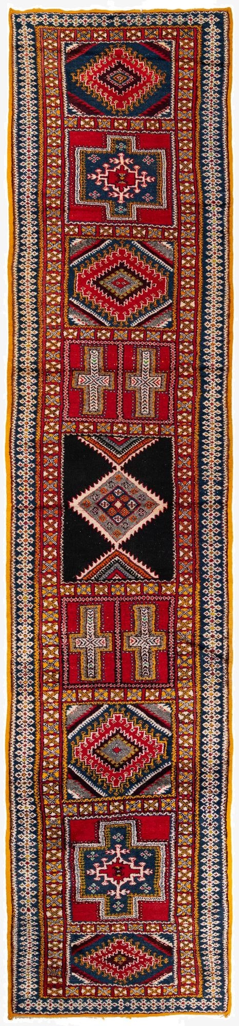  3' 8 x 17'  Hand Knotted Moroccan Wool Runner Rug