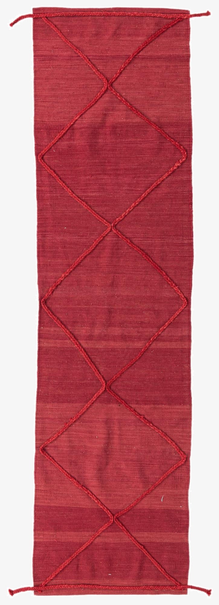  2' 8 x 9' 9  Hand Knotted Moroccan Wool Runner Rug