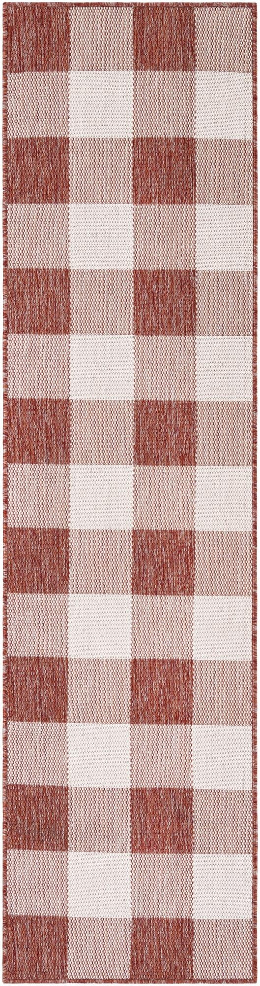  2' x 8'  Washable Checkered Indoor / Outdoor Runner Rug