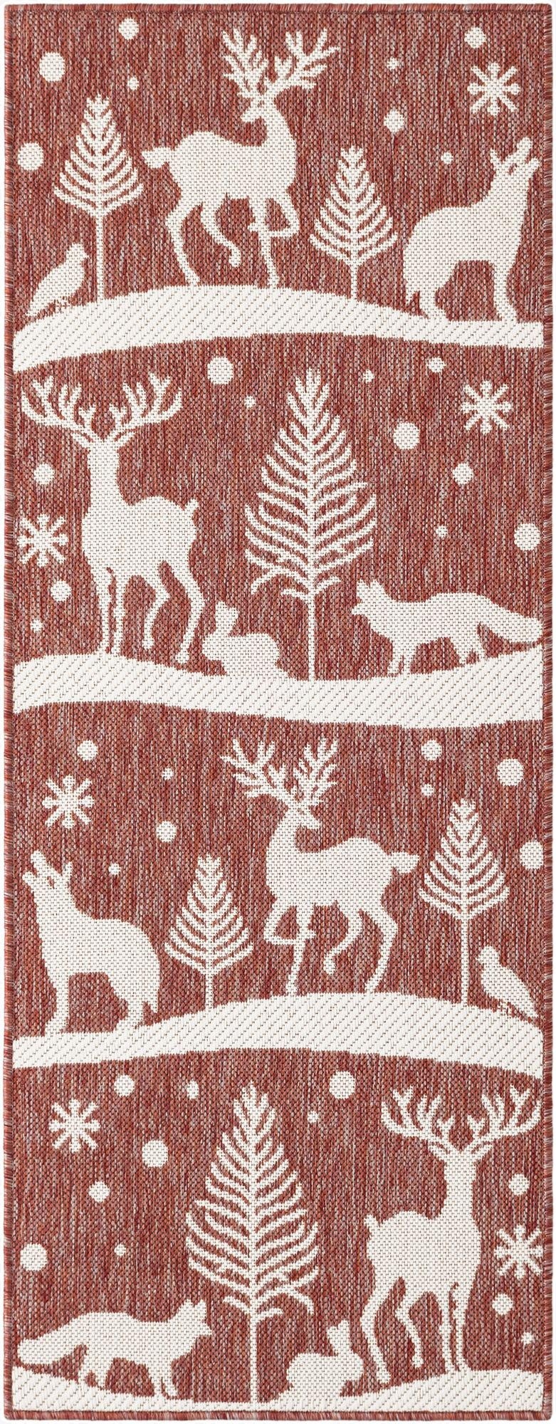  2' x 5' 3  Washable Holiday Indoor / Outdoor Runner Rug