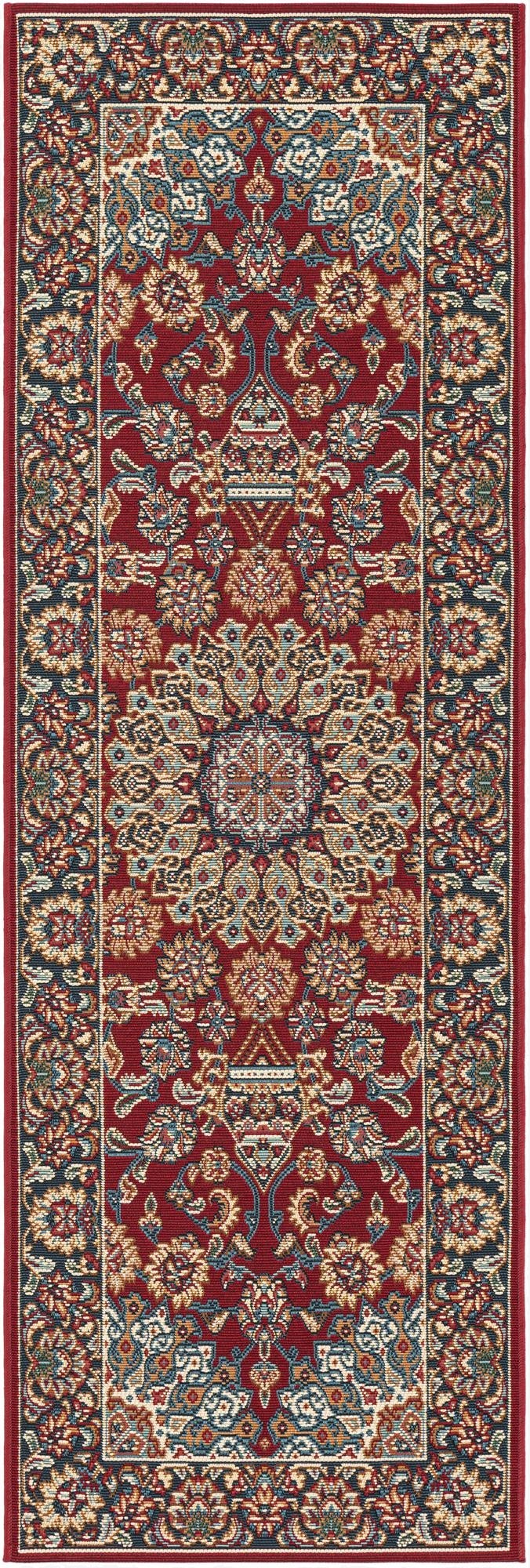  2' x 6' 1  Washable Traditional Indoor / Outdoor Runner Rug