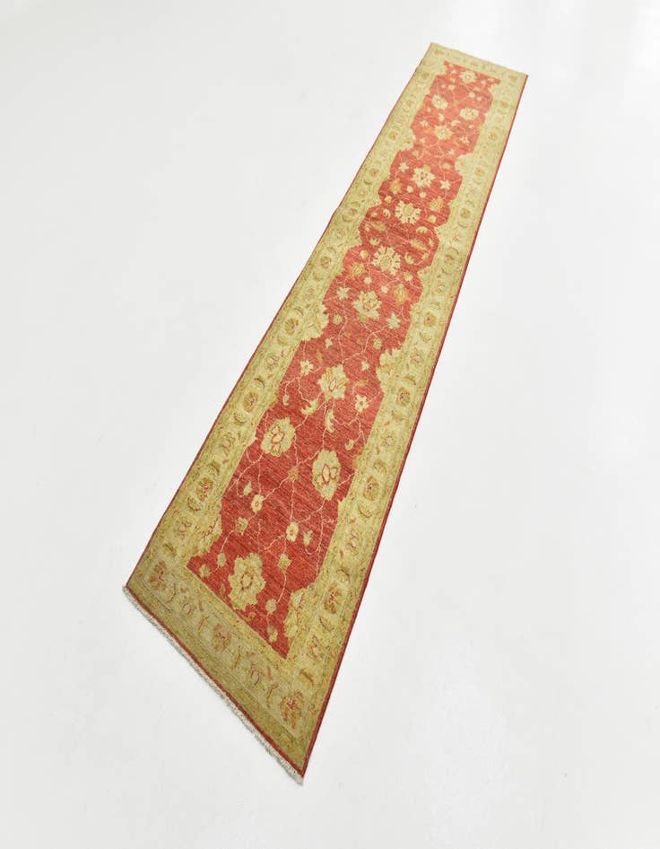 Detail image of  2' 4 x 10' 3  Hand Knotted Peshawar Ziegler Runner Rug