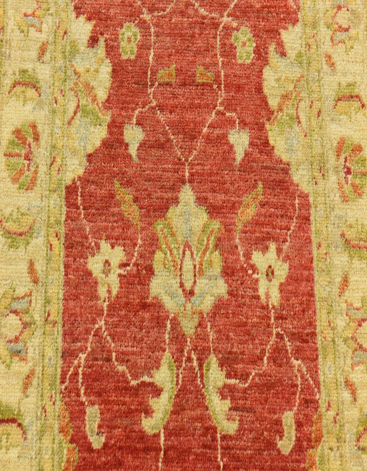 Detail image of  2' 4 x 10' 3  Hand Knotted Peshawar Ziegler Runner Rug