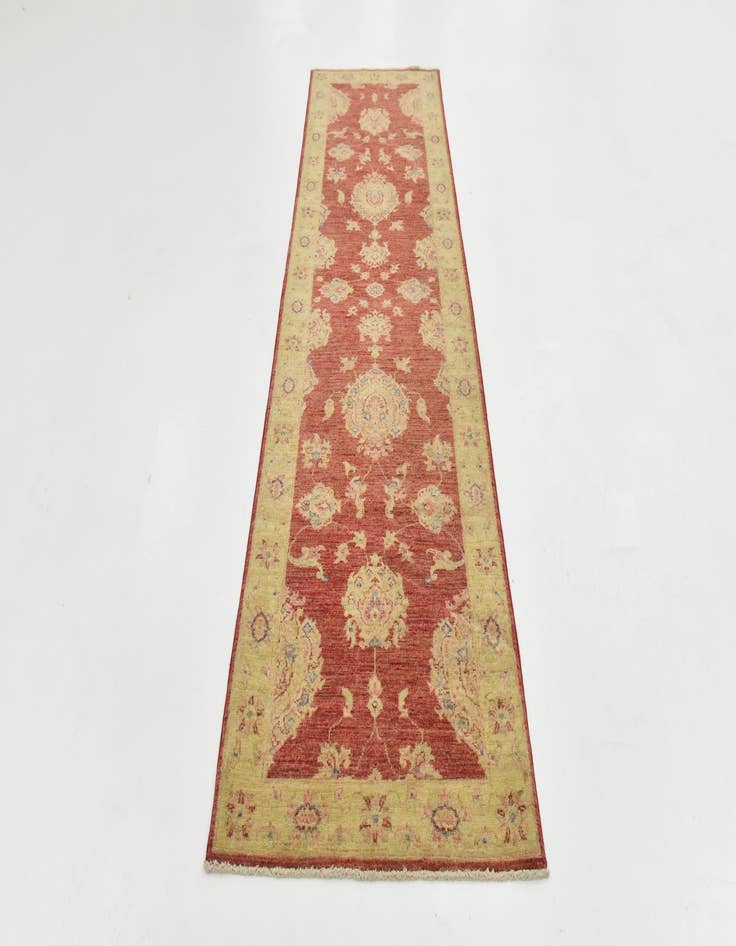 Detail image of  2' 8 x 9' 10  Hand Knotted Peshawar Ziegler Runner Rug