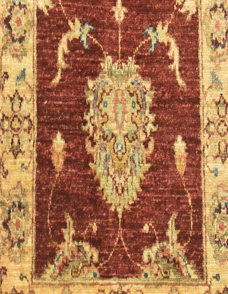 Detail image of  2' x 6' 1  Hand Knotted Peshawar Ziegler Runner Rug