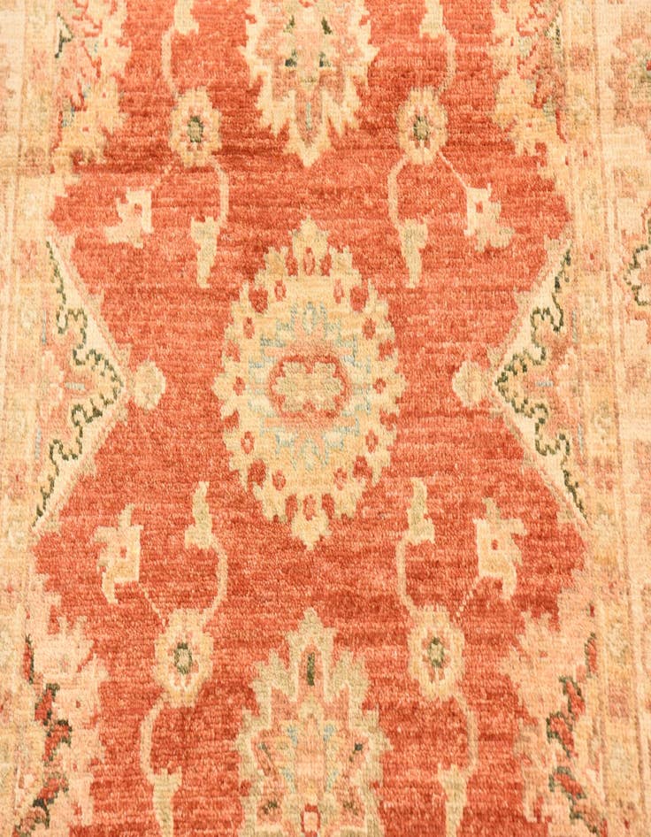 Detail image of  2' 9 x 9' 9  Hand Knotted Peshawar Ziegler Runner Rug
