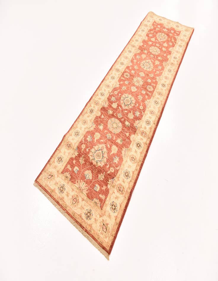 Detail image of  2' 9 x 9' 6  Hand Knotted Peshawar Ziegler Runner Rug