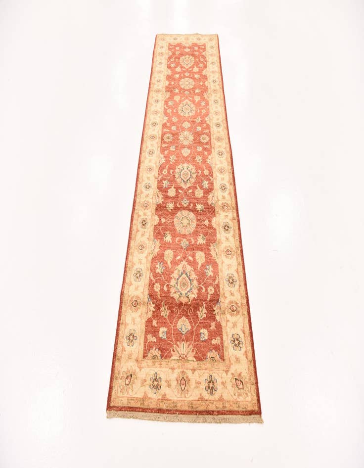 Detail image of  2' 9 x 9' 6  Hand Knotted Peshawar Ziegler Runner Rug