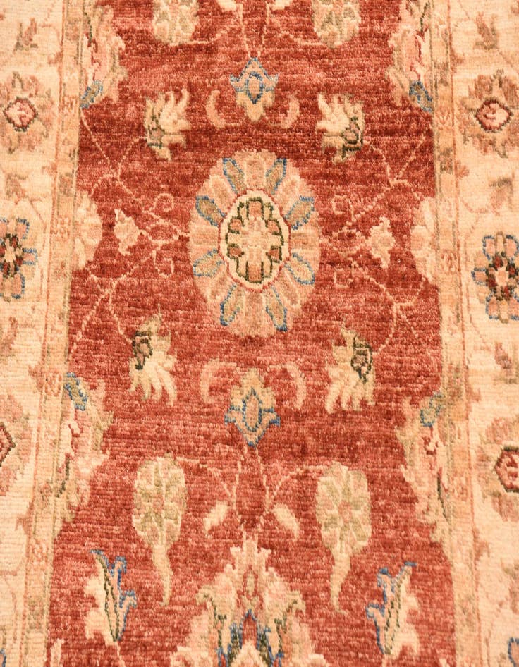 Detail image of  2' 9 x 9' 6  Hand Knotted Peshawar Ziegler Runner Rug