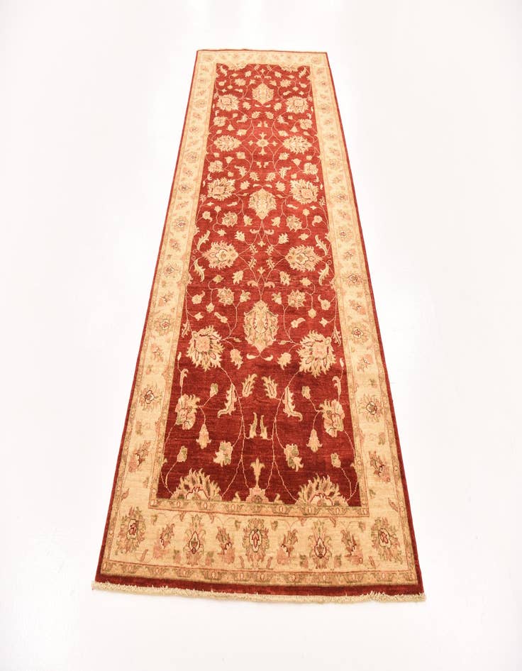 Detail image of  4' 1 x 9' 5  Hand Knotted Peshawar Ziegler Runner Rug