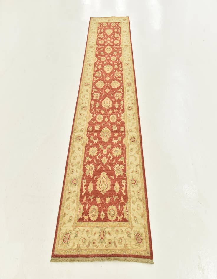 Detail image of  2' 8 x 9' 8  Hand Knotted Peshawar Ziegler Runner Rug