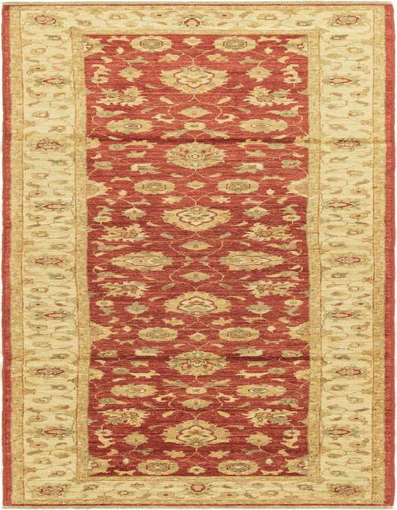 A 10 ft red runner rug with a cream border, featuring an intricate botanical and floral oriental pattern, ideal for a hallway.