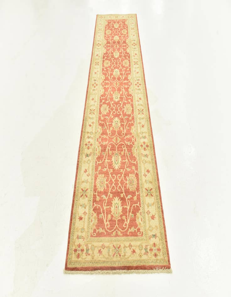 Detail image of  2' 8 x 9' 5  Hand Knotted Peshawar Ziegler Runner Rug