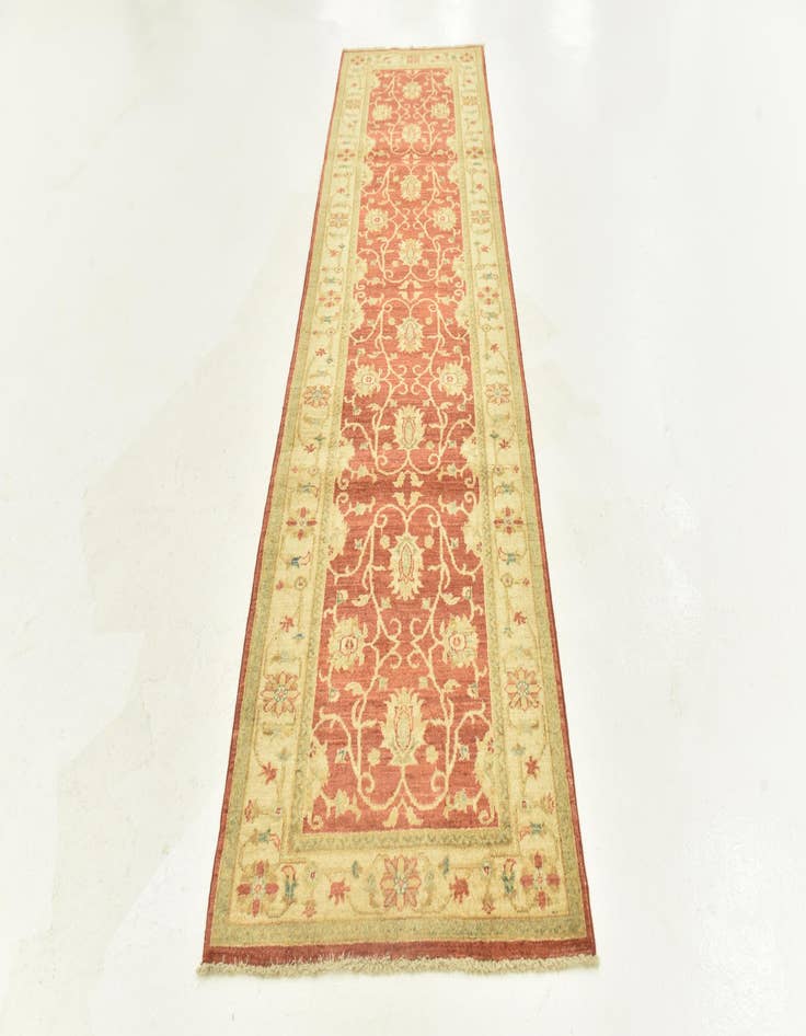 Detail image of  2' 9 x 9' 8  Hand Knotted Peshawar Ziegler Runner Rug