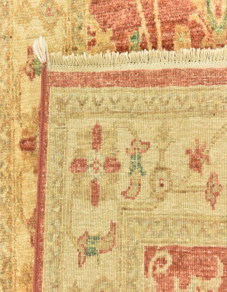 Detail image of  2' 8 x 9' 6  Hand Knotted Peshawar Ziegler Runner Rug