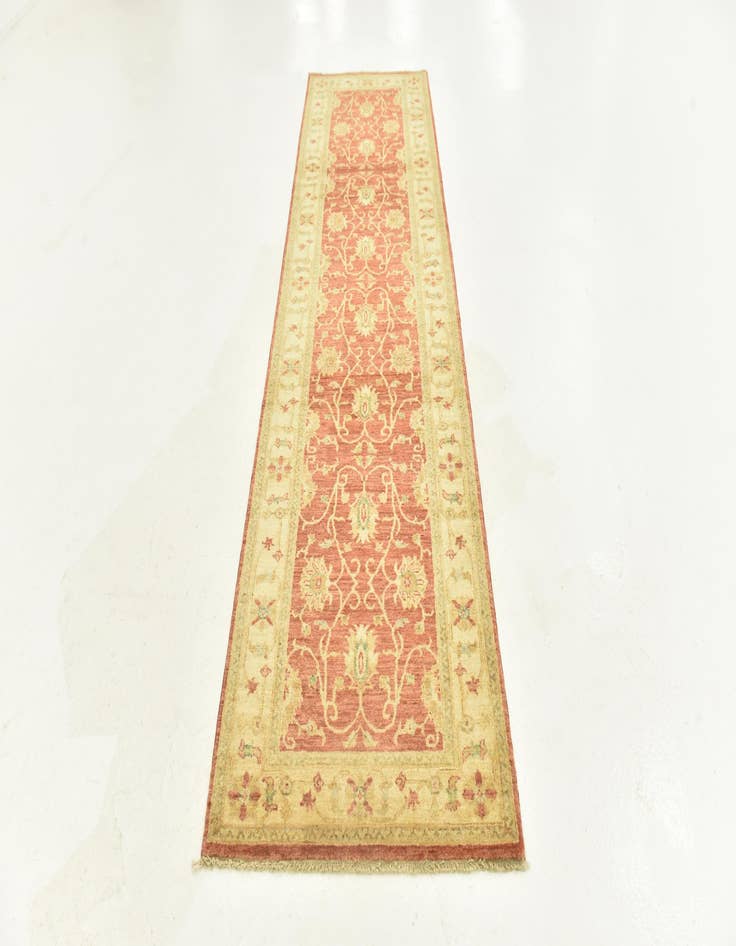 Detail image of  2' 8 x 9' 6  Hand Knotted Peshawar Ziegler Runner Rug