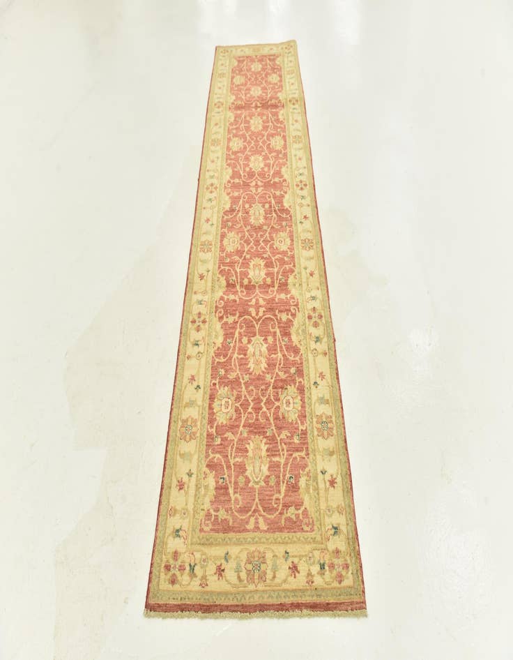 Detail image of  2' 7 x 9' 8  Hand Knotted Peshawar Ziegler Runner Rug